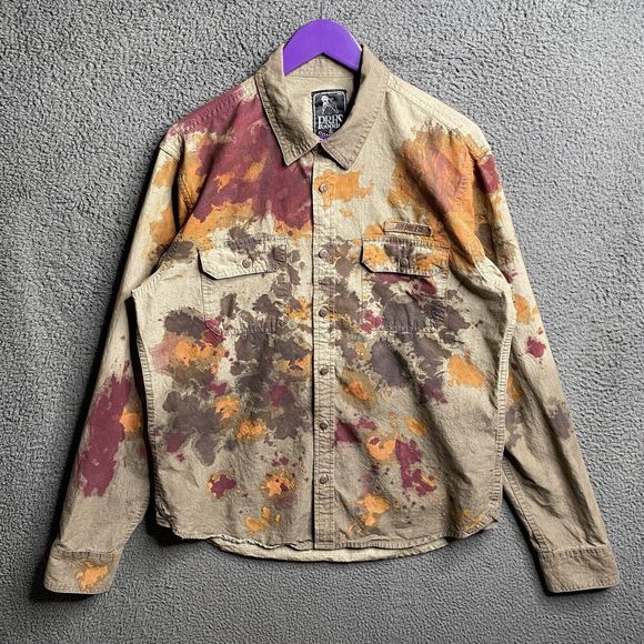 PRPS Shirt Men Large Paint Splatter Acid Wash Pockets Long Sleeve Button Up - Picture 16 of 16